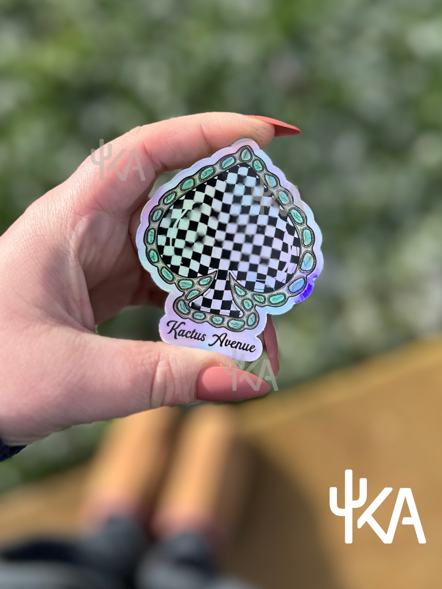 The Checkered Spade Holographic Sticker