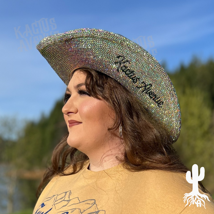 Hand-Rhinestoned Cowgirl Hat