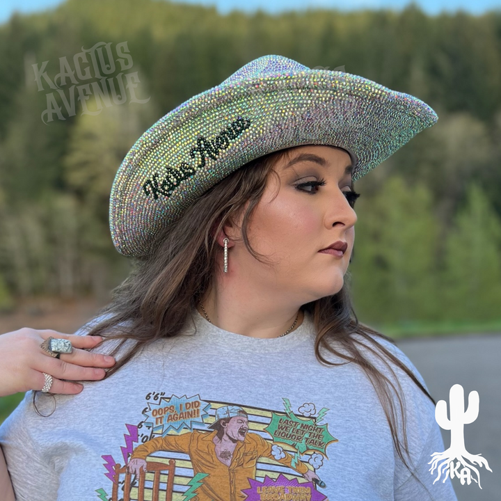 Hand-Rhinestoned Cowgirl Hat