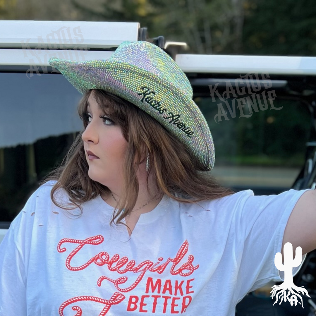 Hand-Rhinestoned Cowgirl Hat