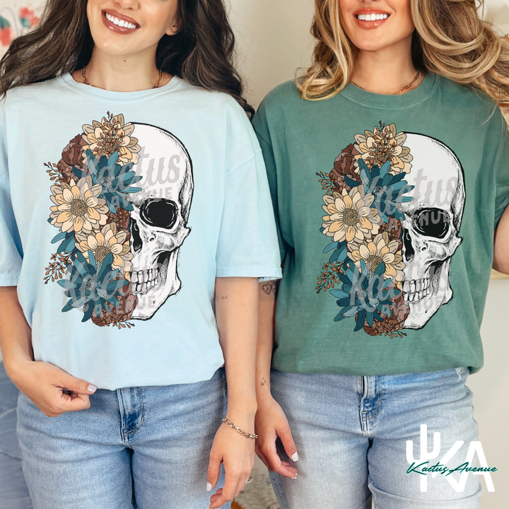 Floral Skelly T-Shirt (Comfort Colors)