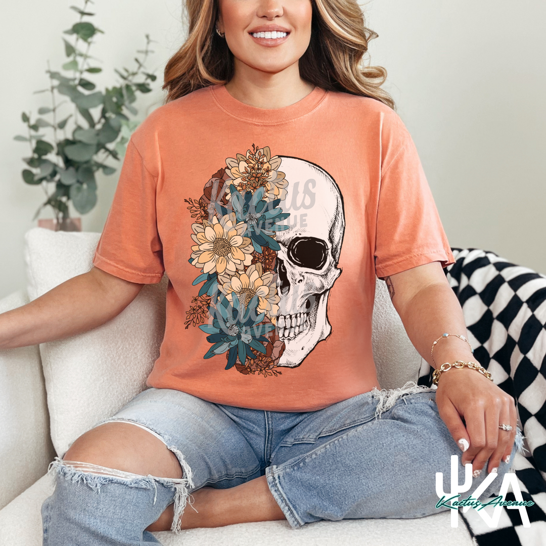 Floral Skelly T-Shirt (Comfort Colors)