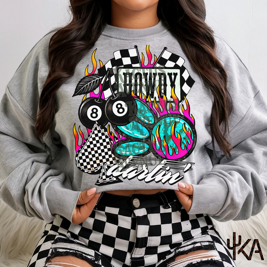 western checkered collage sweatshirt