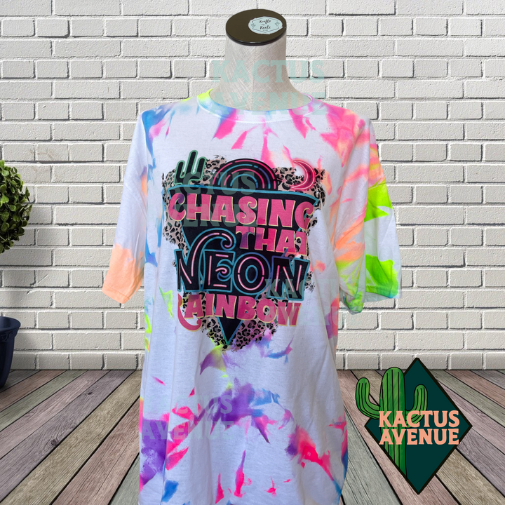 Neon Rainbow Color Splatter T-Shirt