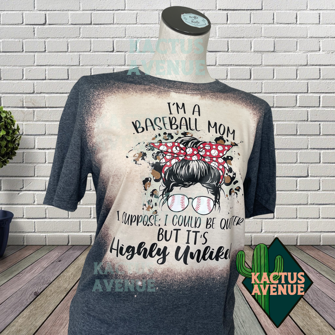 Loud Baseball Mom Bleached T-Shirt