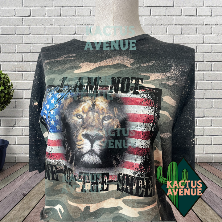 RTS - Be a Lion Camo Bleached T-Shirt