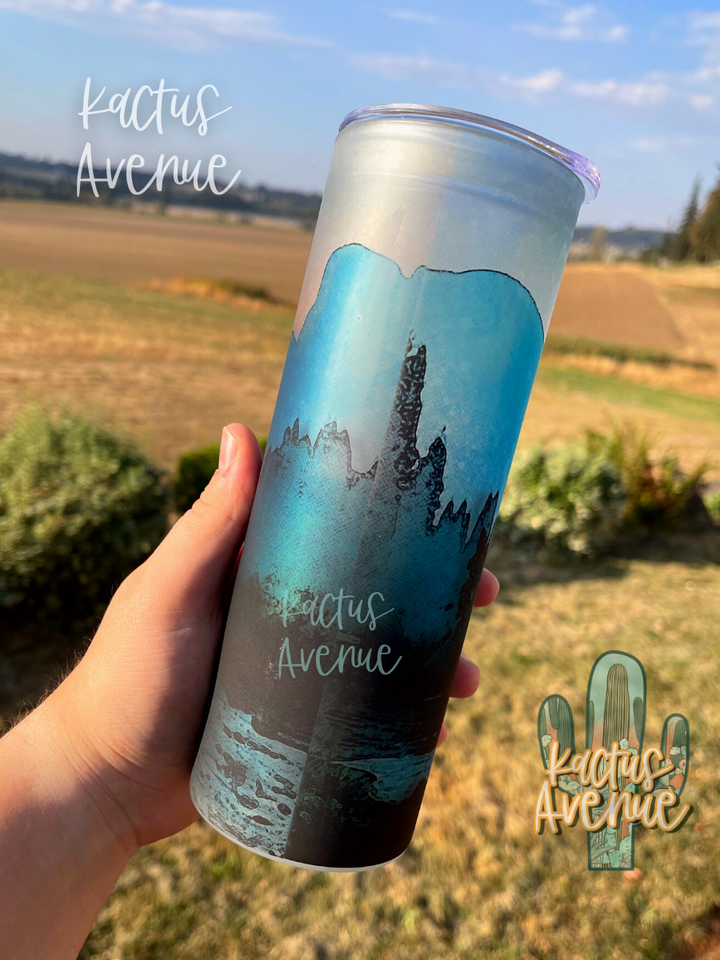 Adventurer - Mountains Frosted Glass Tumbler