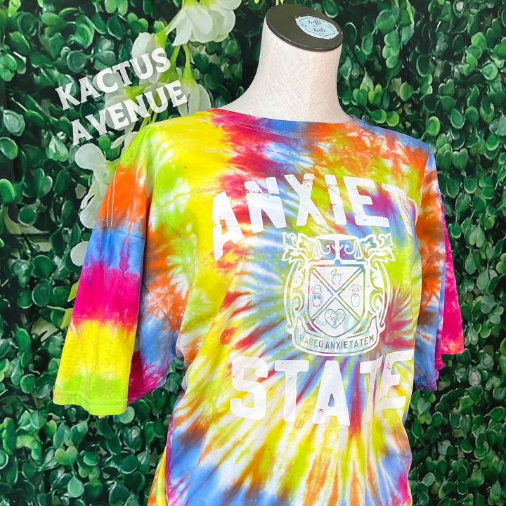 RTS - Anxiety State Neon Tie Dye T-Shirt