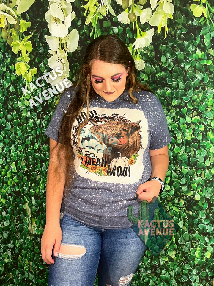 BOO Highland Cow Bleached T-Shirt