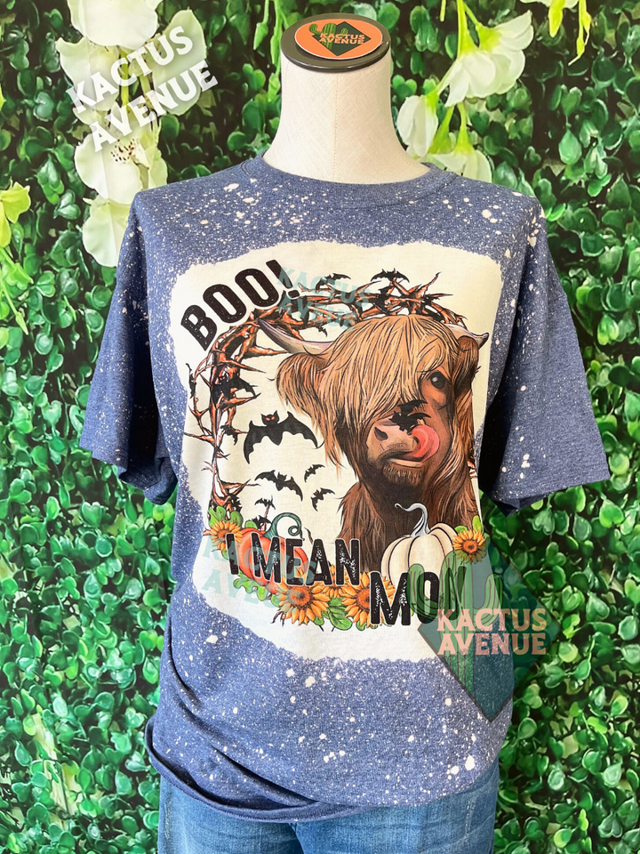 BOO Highland Cow Bleached T-Shirt
