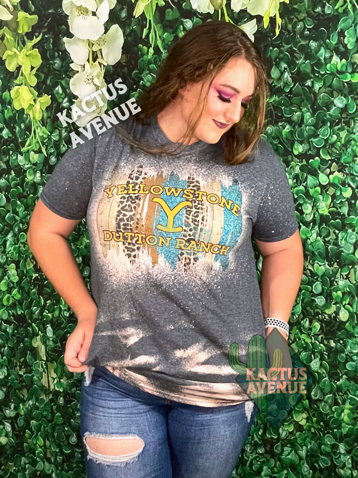 Yell*wst*ne Brush Strokes Bleached T-Shirt