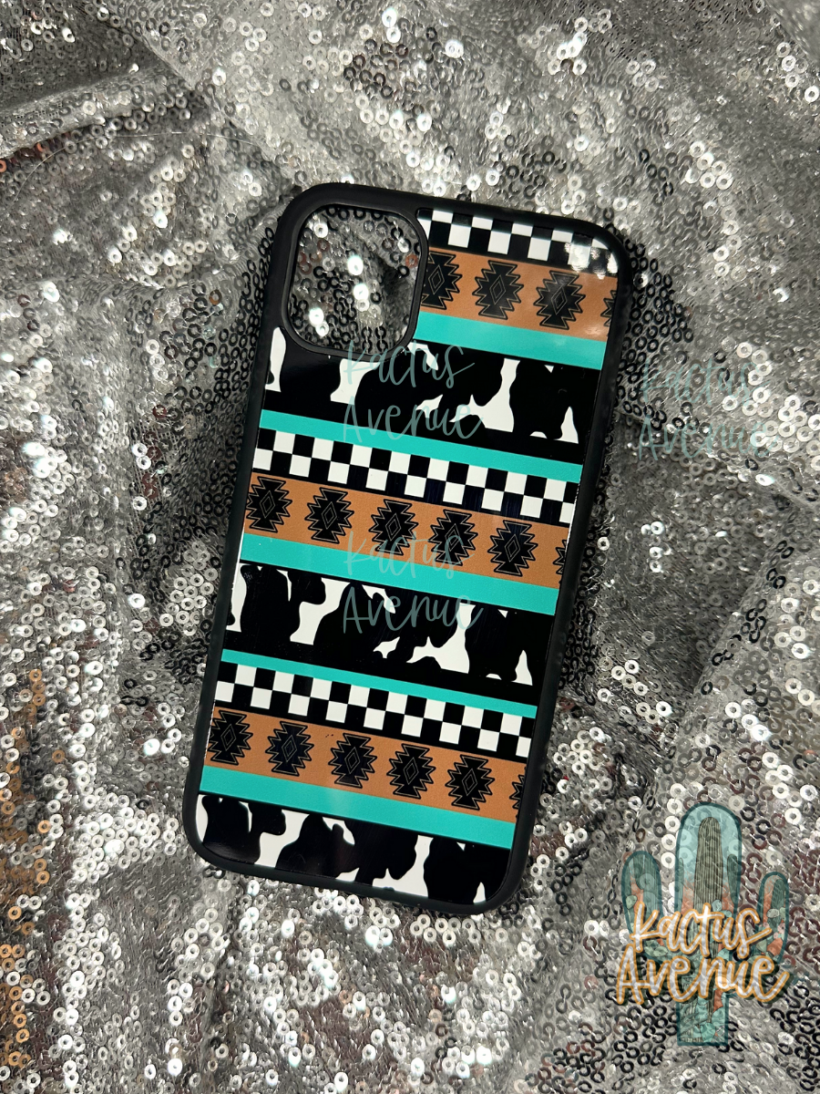 Checkered Cowprint Phone Case
