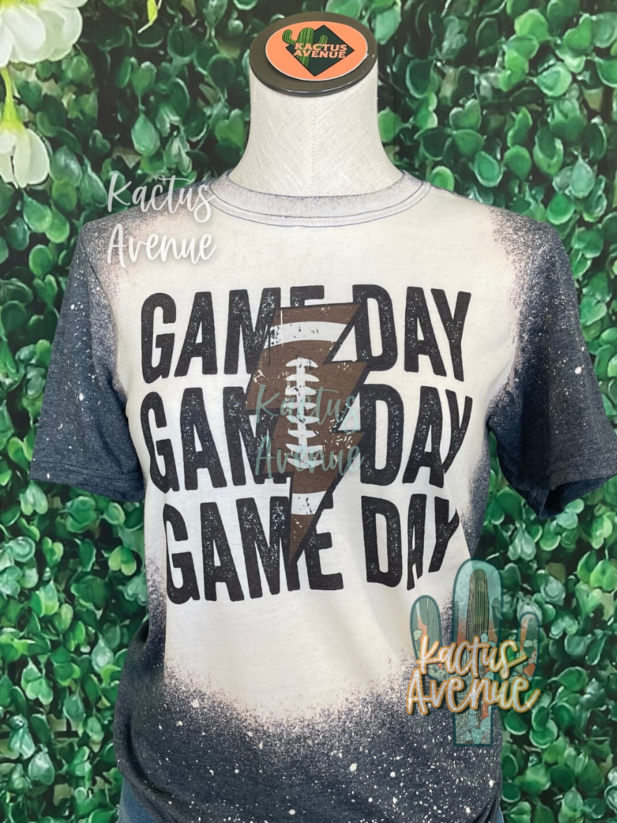 Football Game Day Bleached T-Shirt