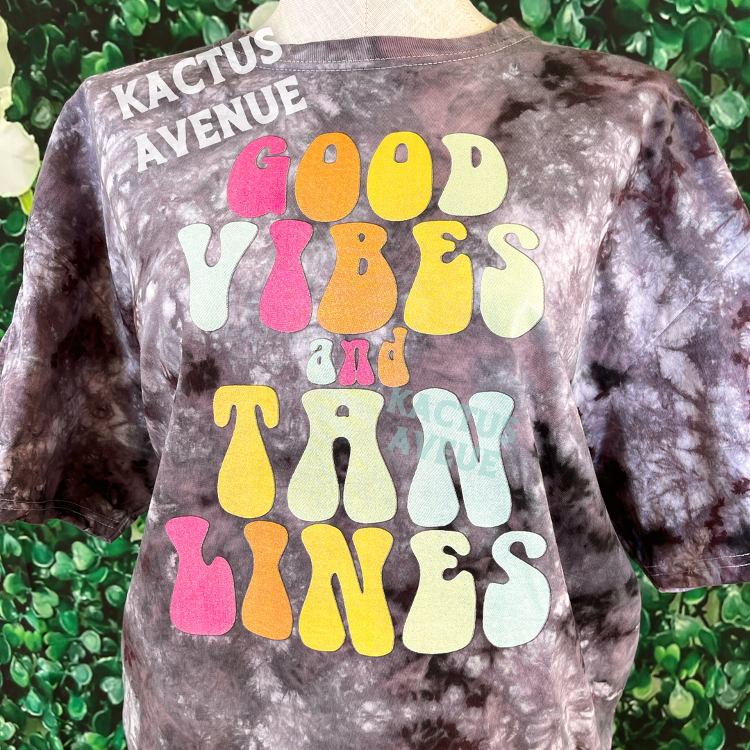RTS - Good Vibes Tan Lines Tie Dye T-Shirt