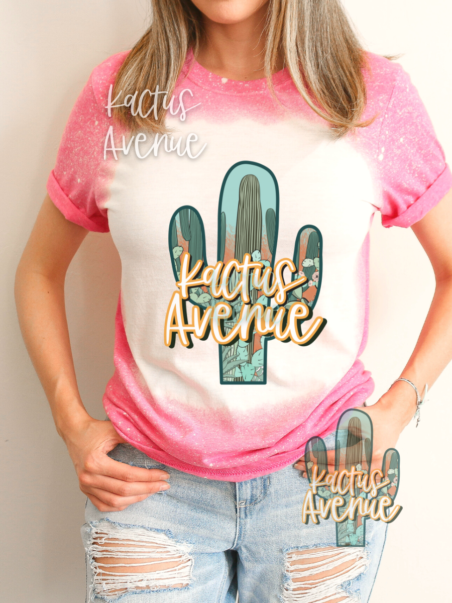 Kactus Avenue Logo Bleached T-Shirt