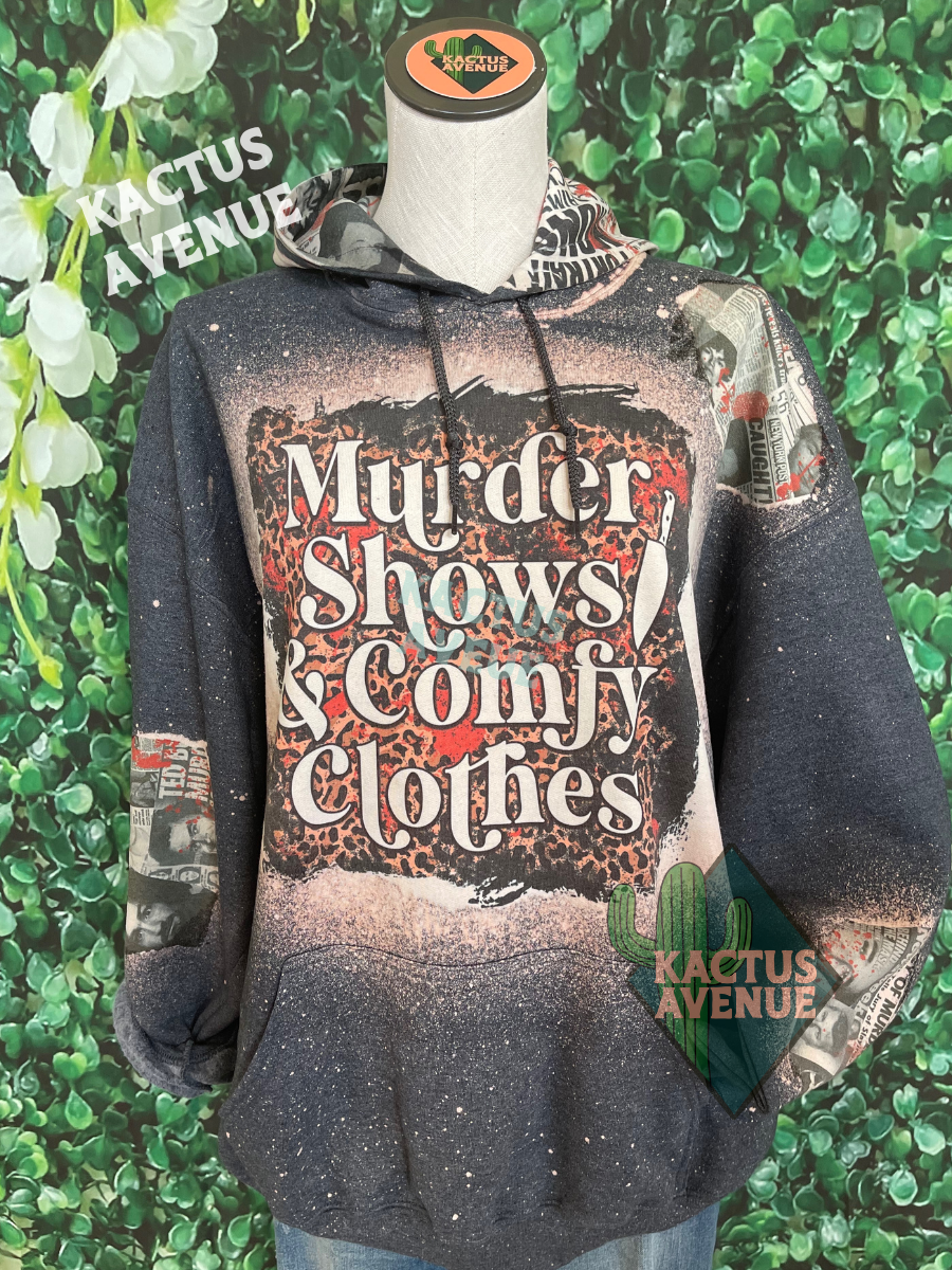 Murder Shows, Comfy Clothes Bleached Hoodie