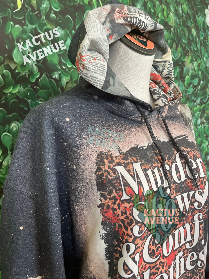 Murder Shows, Comfy Clothes Bleached Hoodie