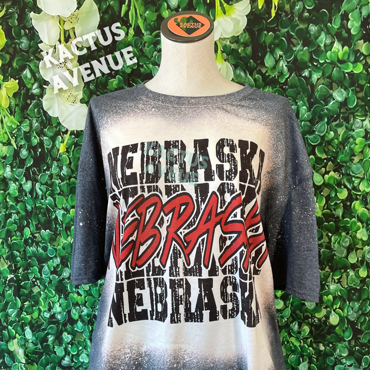 Nebraska Bleached T-Shirt