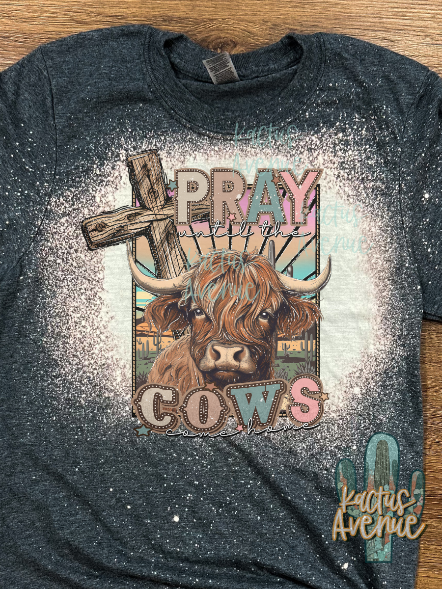 Pray til the Cows Come Home Bleached T-Shirt