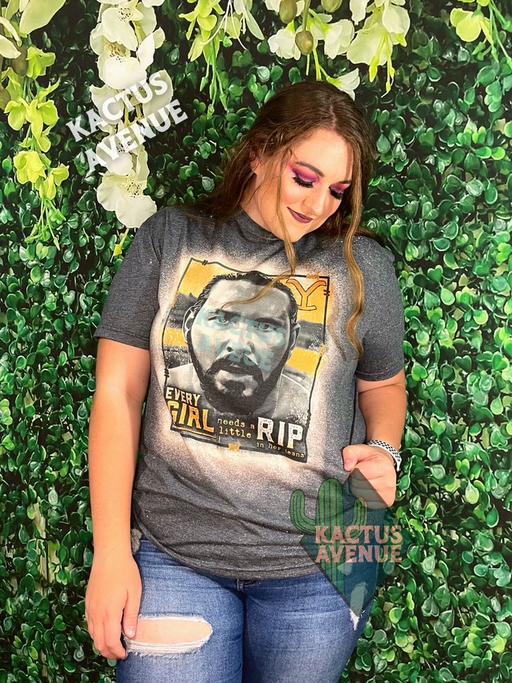 Rip Jeans YellowS Bleached T-Shirt