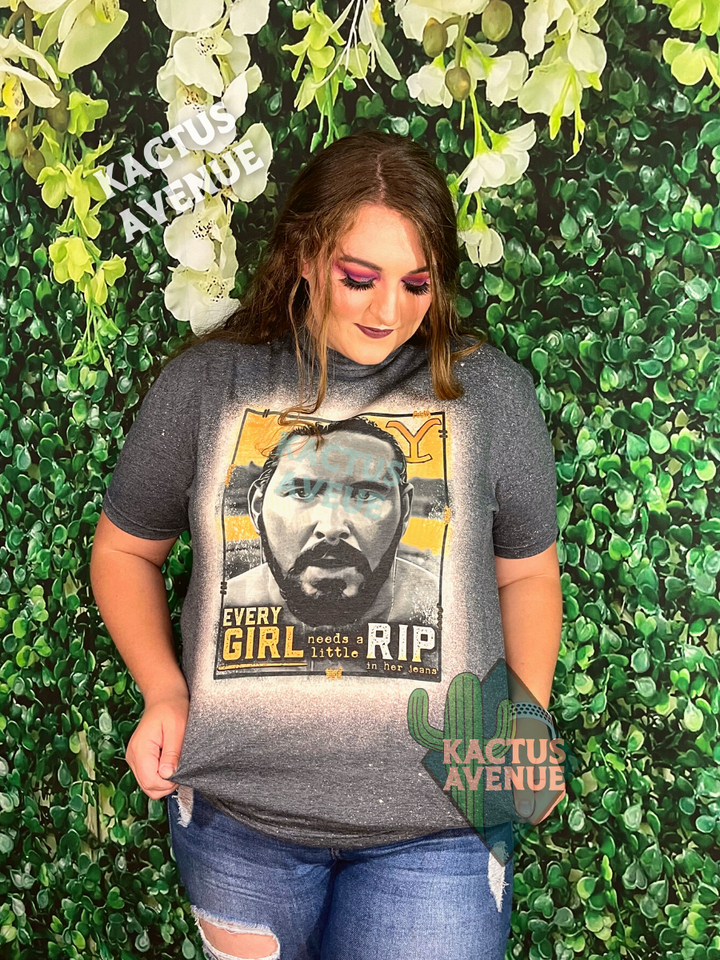 Rip Jeans YellowS Bleached T-Shirt