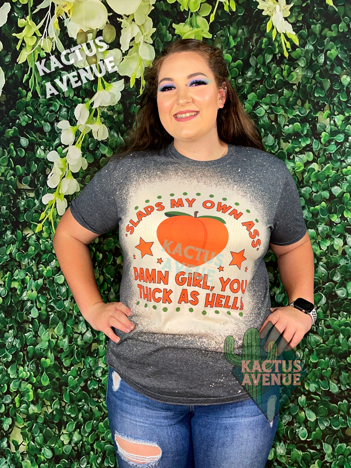 Slaps Own A ** Peach Bleached T-Shirt