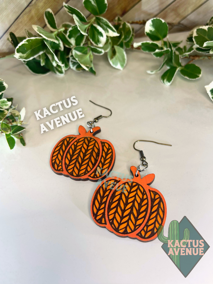 Sweater Pumpkin Dangle Earrings