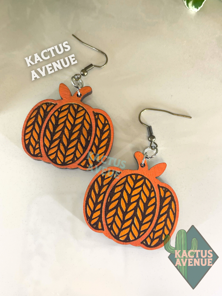 Sweater Pumpkin Dangle Earrings