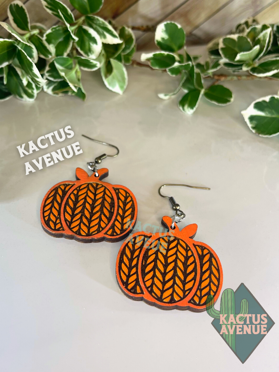 Sweater Pumpkin Dangle Earrings