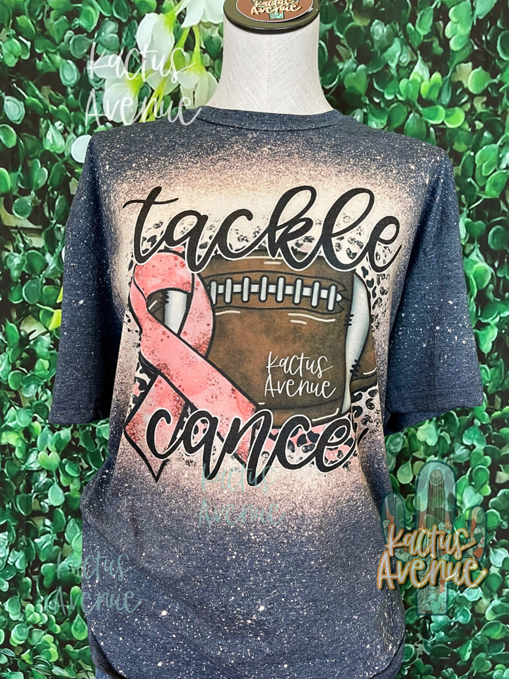 Tackle Cancer (Kactus Avenue) Bleached T-Shirt