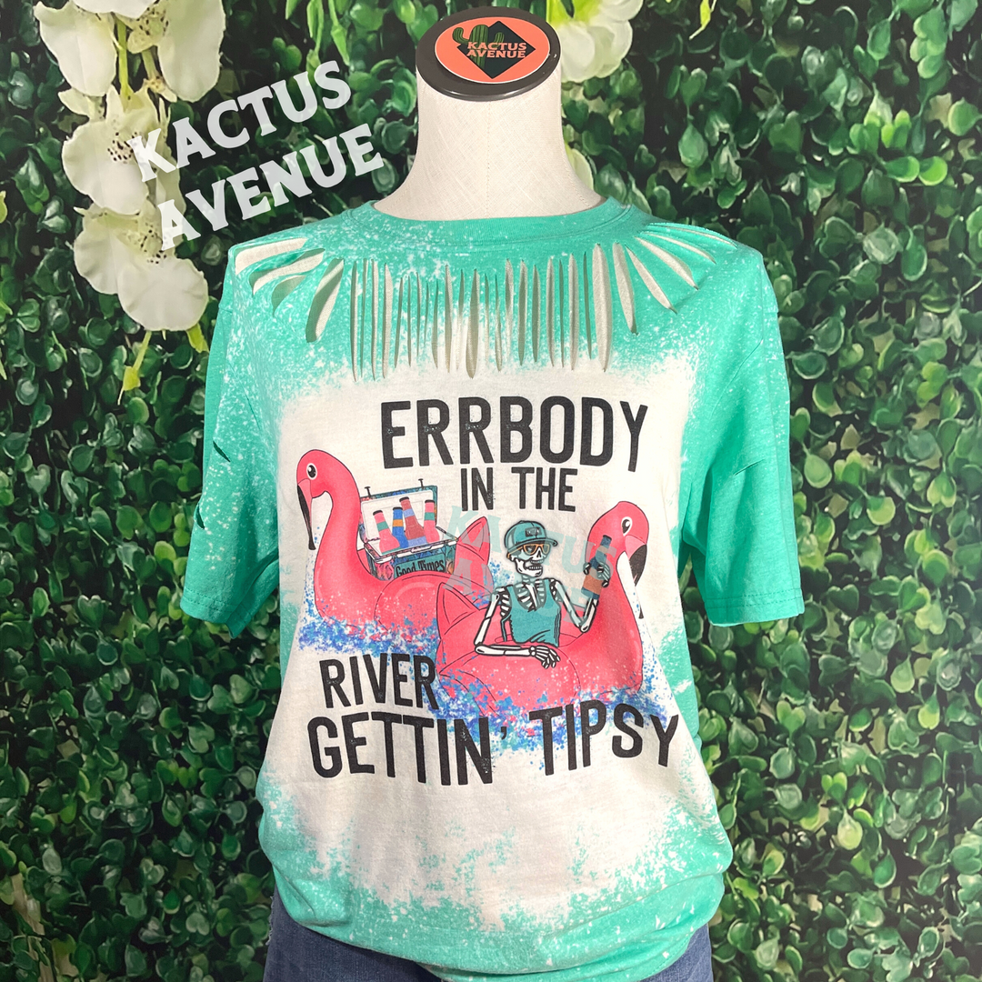 RTS - Tipsy River Bleached T-Shirt